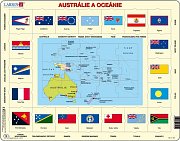 Carte de l'australie et l'océanie + drapeau