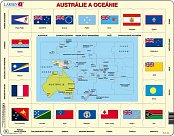 Carte de l'australie et l'océanie + drapeau